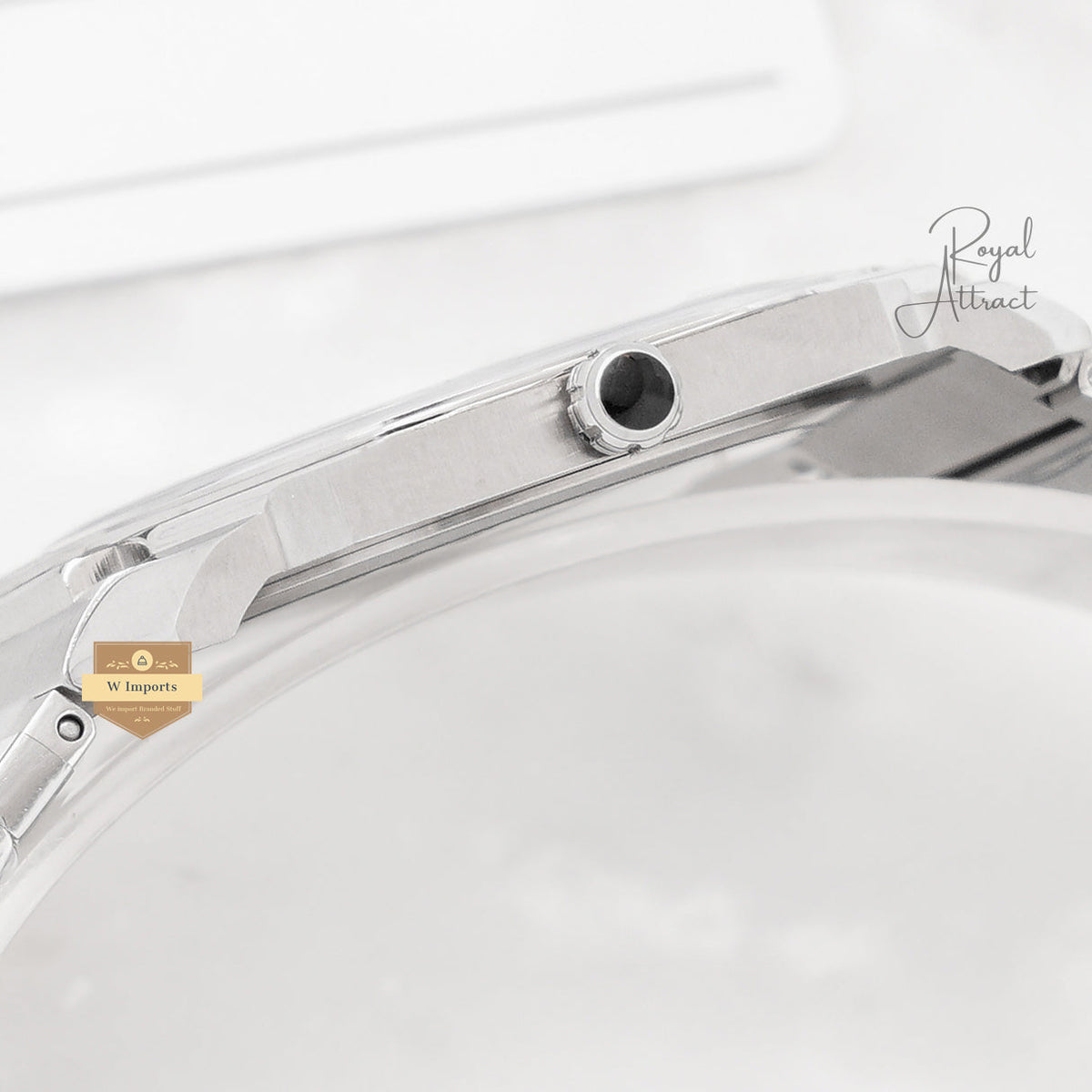 Latest Collection Ultra Slim Silver With Black  Dial Chain Watch