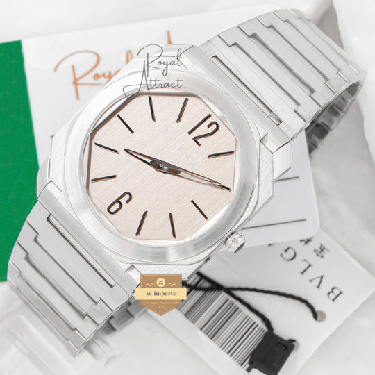 Latest Collection Ultra Slim Silver With Gray Dial Chain Watch