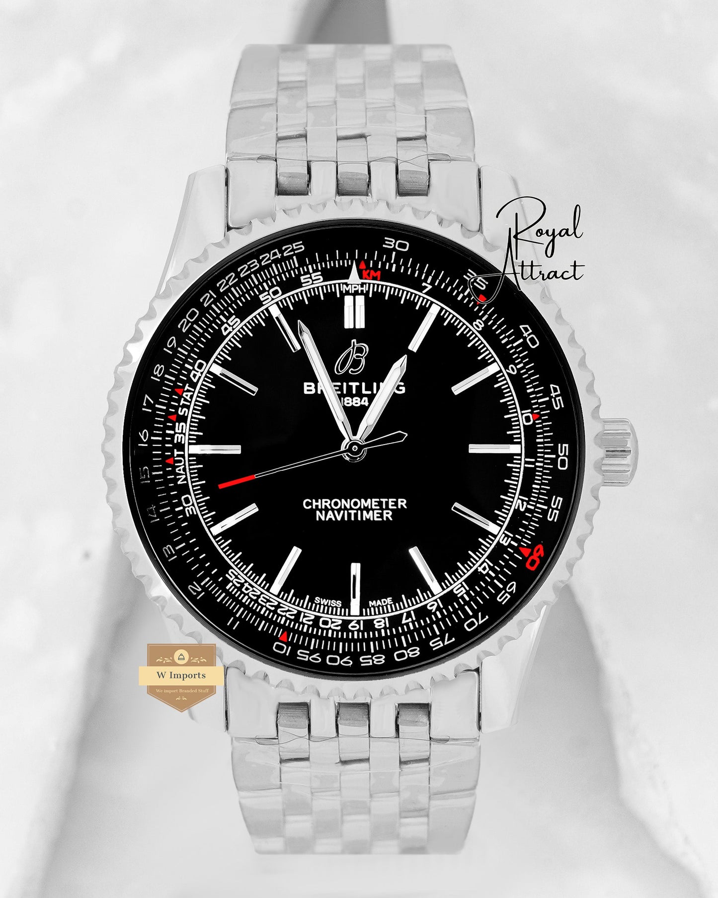 Latest Collection Silver With Black Dial Automatic Watch