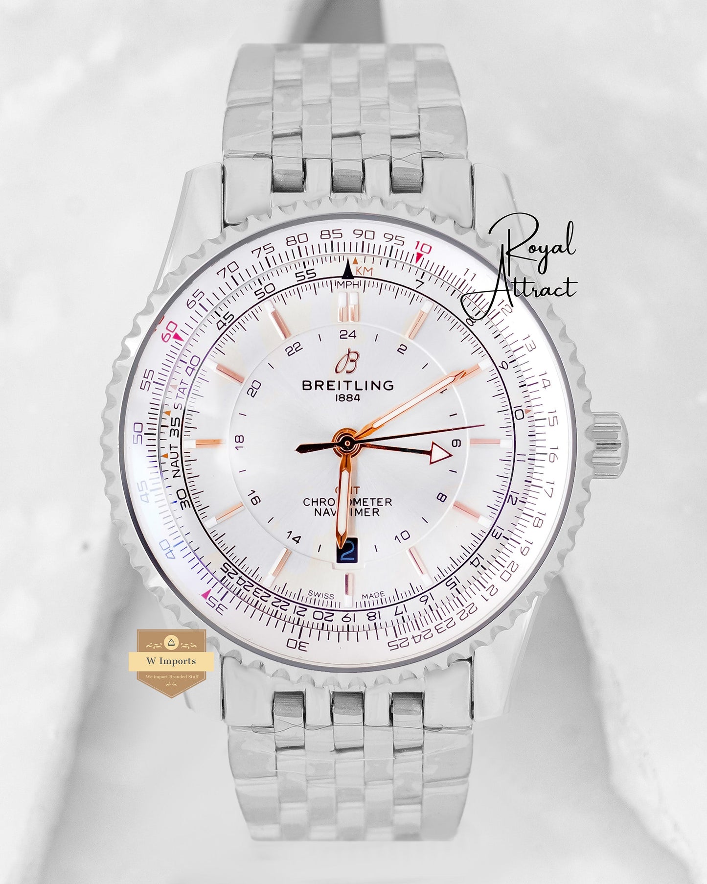 Latest Collection Silver With White Dial Automatic Watch