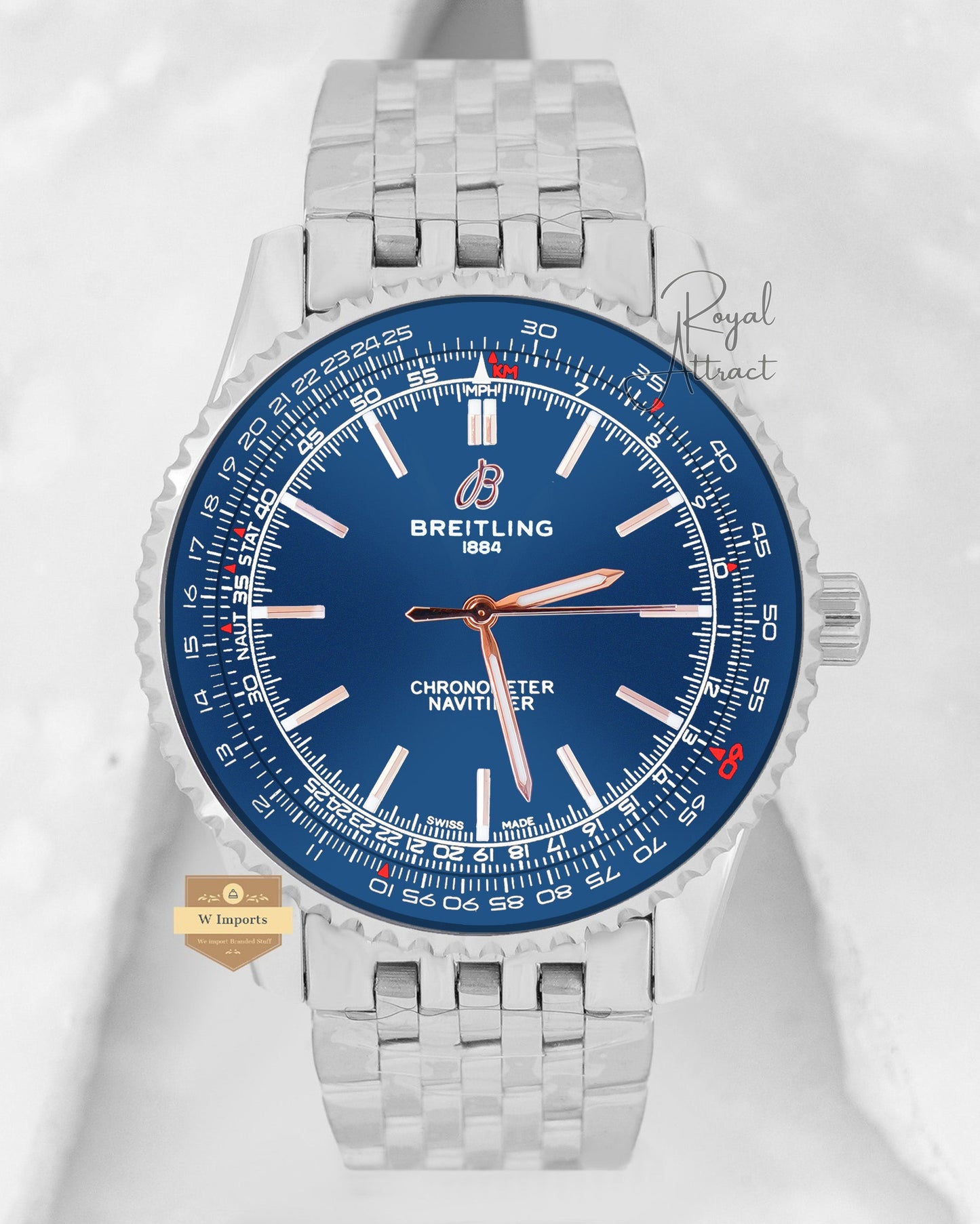 Latest Collection Silver With Blue Dial Automatic Watch