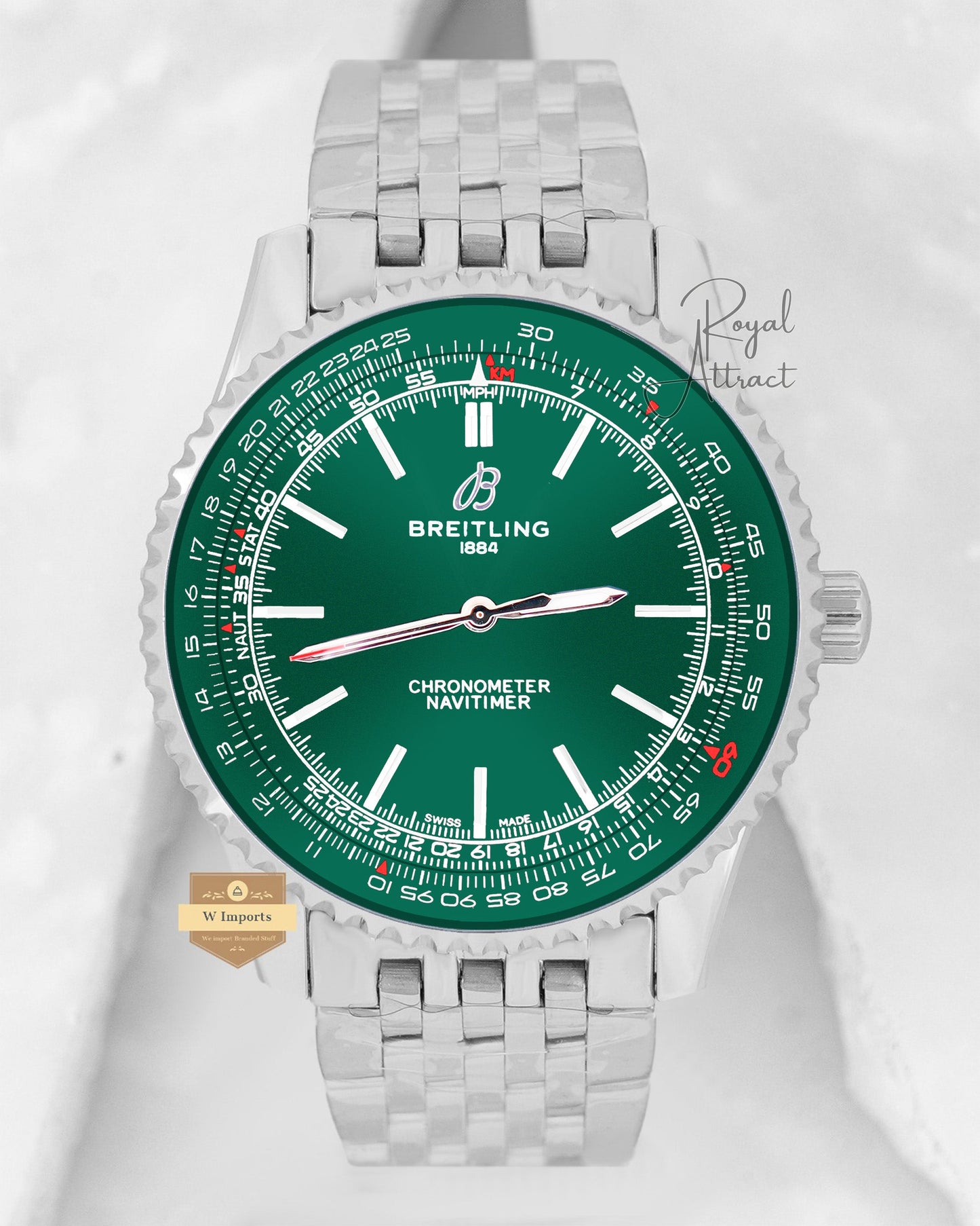 Latest Collection Silver With Green Dial Automatic Watch
