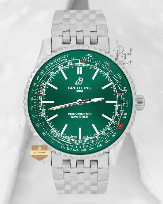 Latest Collection Silver With Green Dial Automatic Watch