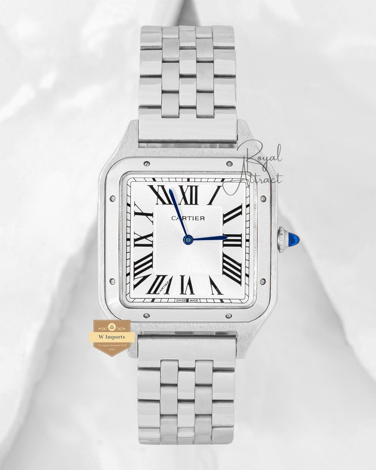 Latest Collection All Silver With Dial Chain Watch