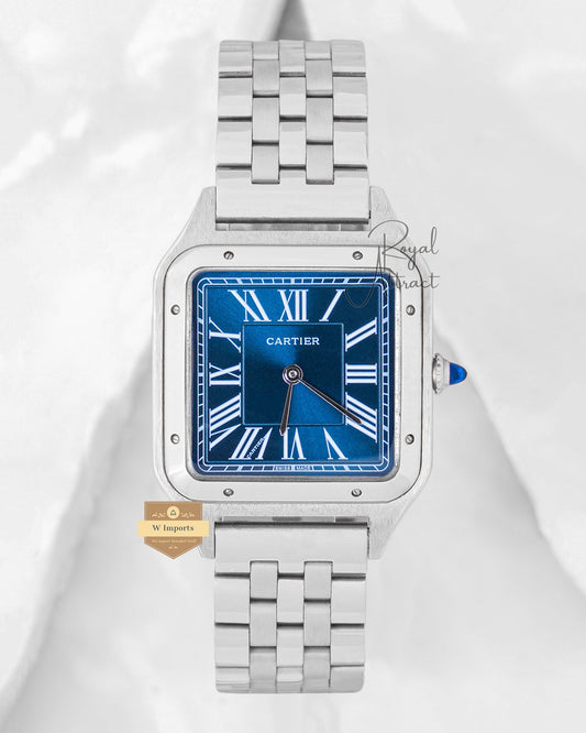 Latest Collection Silver With Blue Dial Chain Watch