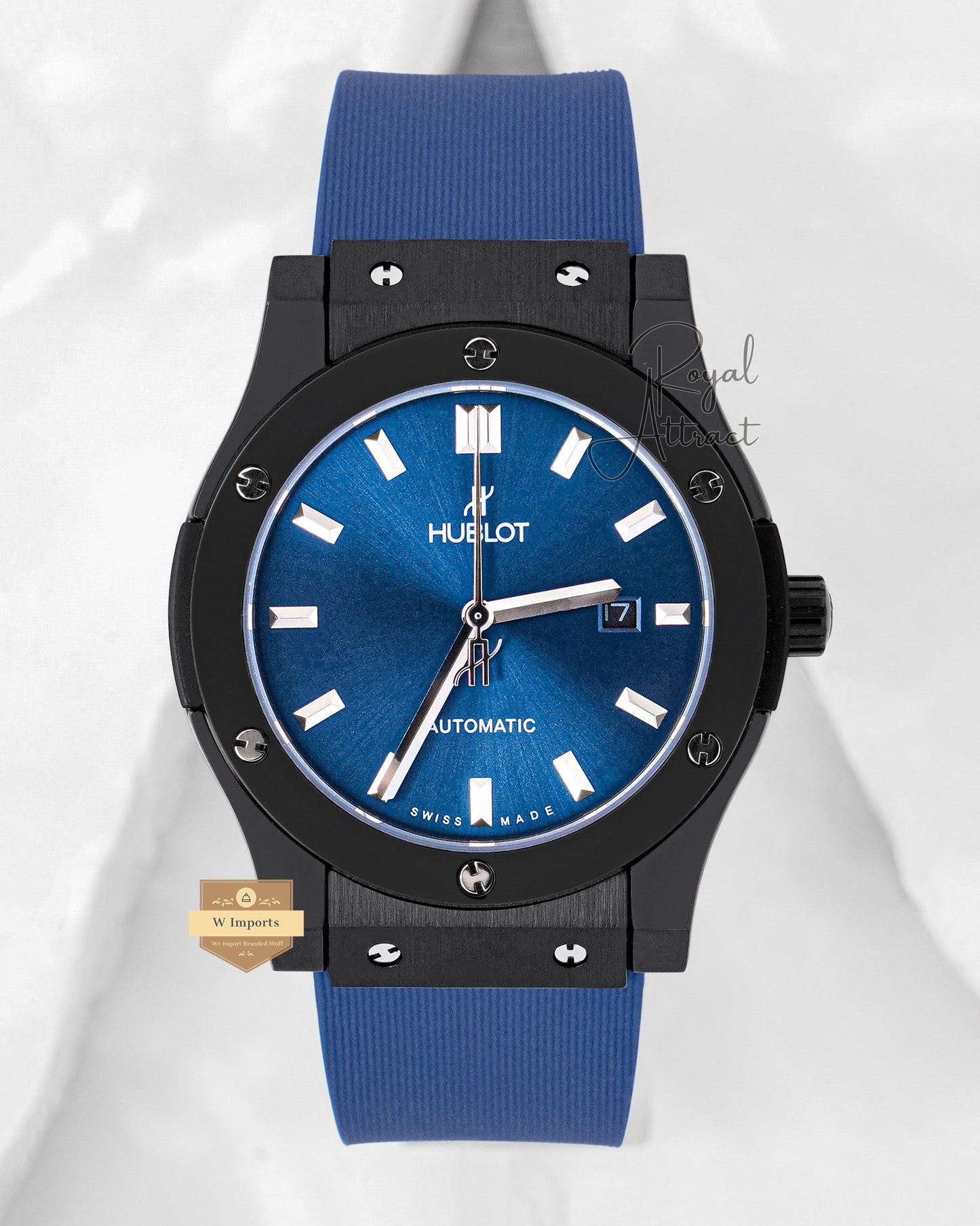 Latest Collection Black Case With Blue Dial & Pvc Strap