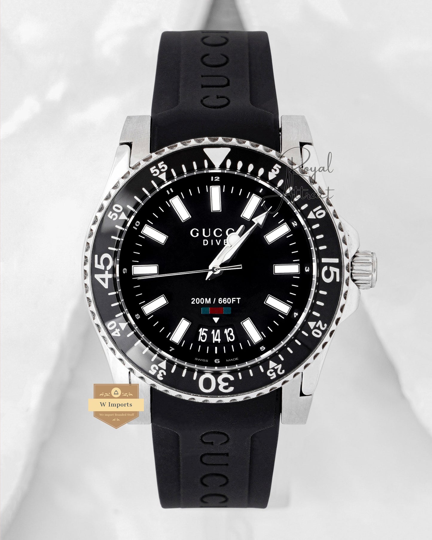 Latest Collection Silver Case With Black Dial And Pvc Strap