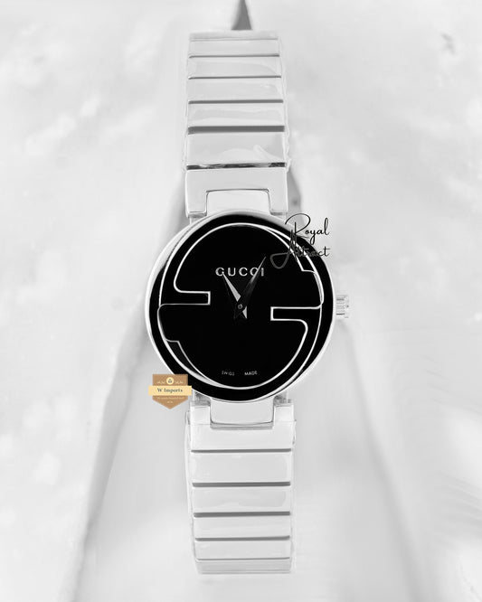 Latest Collection Silver With Black Dial Ladies Watch