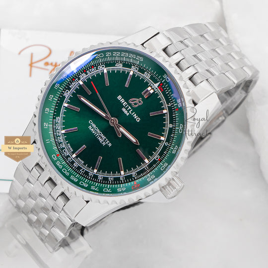 Latest Collection Silver With Green Dial Automatic Watch
