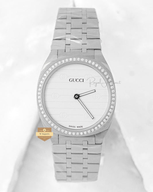Latest Collection Silver With White Dial Stone Bezel Ladies Watchlatest Collection Silver With Green Dial Stone Bezel Ladies Watch