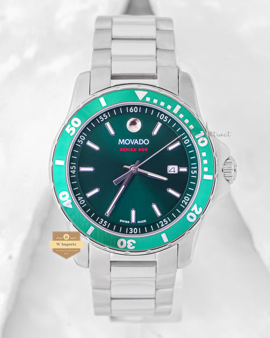 Latest Collection Silver With Green Dial Chain Watch