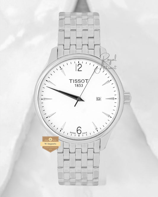 Latest Collection Silver With White Dial Chain Watch