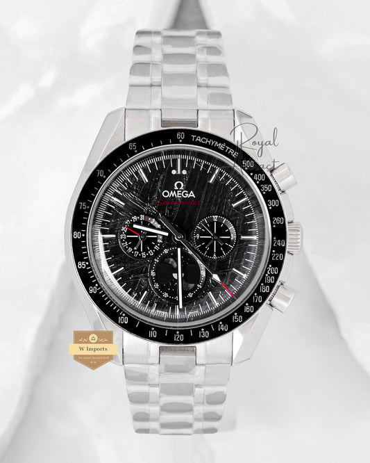 Premium Collection Chronograph Silver With Black Dial Chain Watch For Men