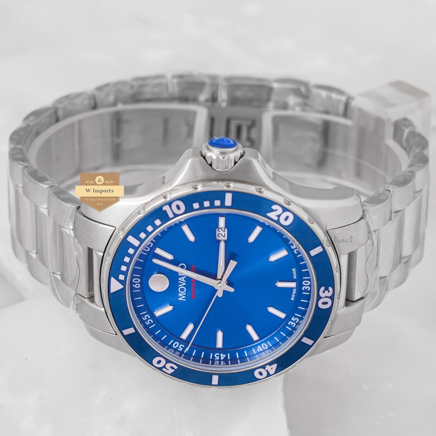 Latest Collection Silver With Blue Dial Chain Watch
