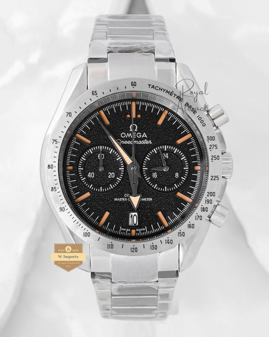 Latest Collection Chronograph Silver With Black Dial Chain Watch