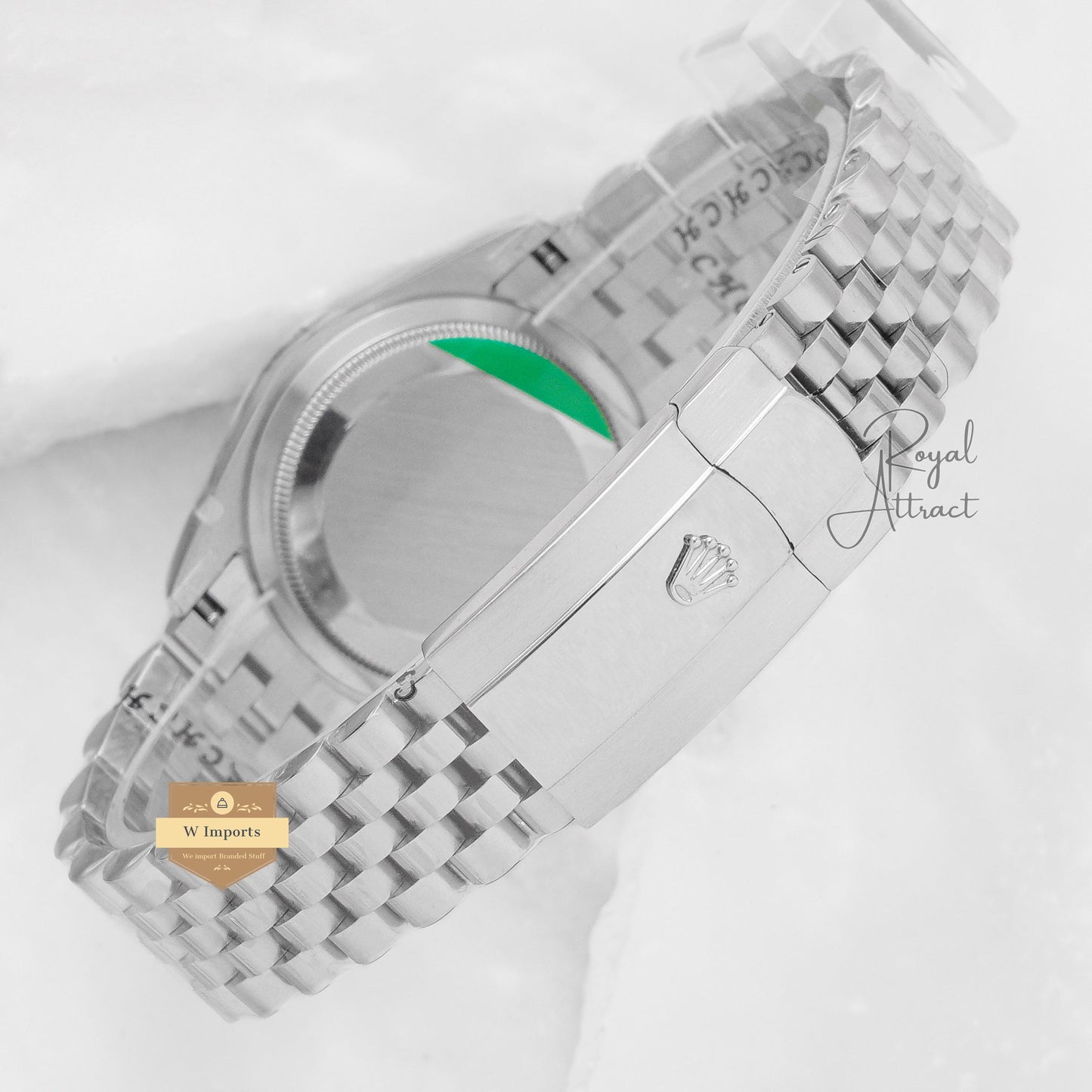 Latest Collection 36 Silver With Black Dial With Stone Figure Automatic Watch Bp Made