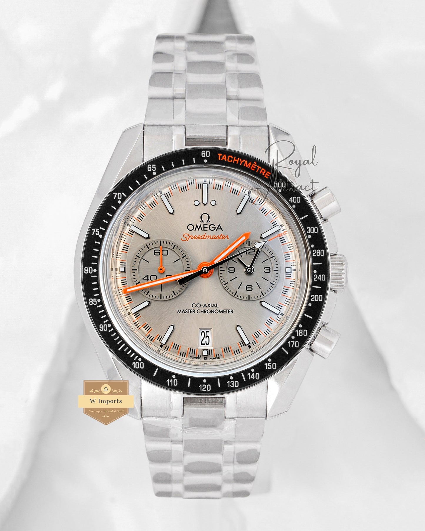 Premium Collection Chronograph Silver With Gray Dial Chain Watch For Men