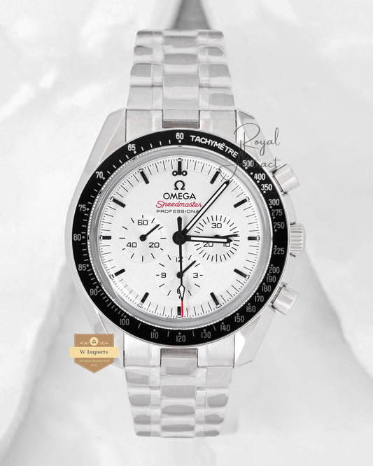 Premium Collection Chronograph Silver With White Dial Chain Watch For Men