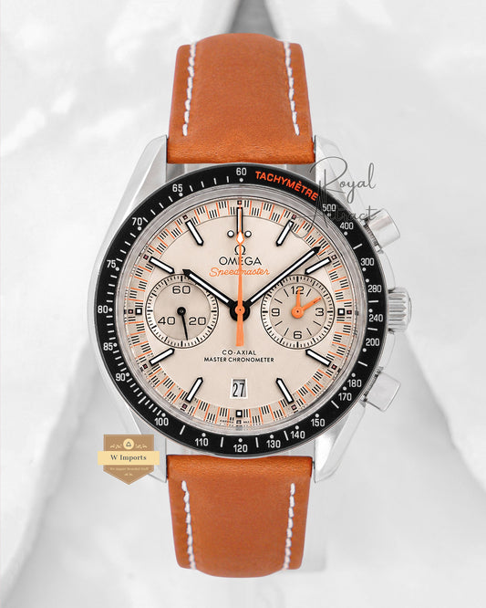 Latest Collection Silver Case With Peach Dial & Leather Strap