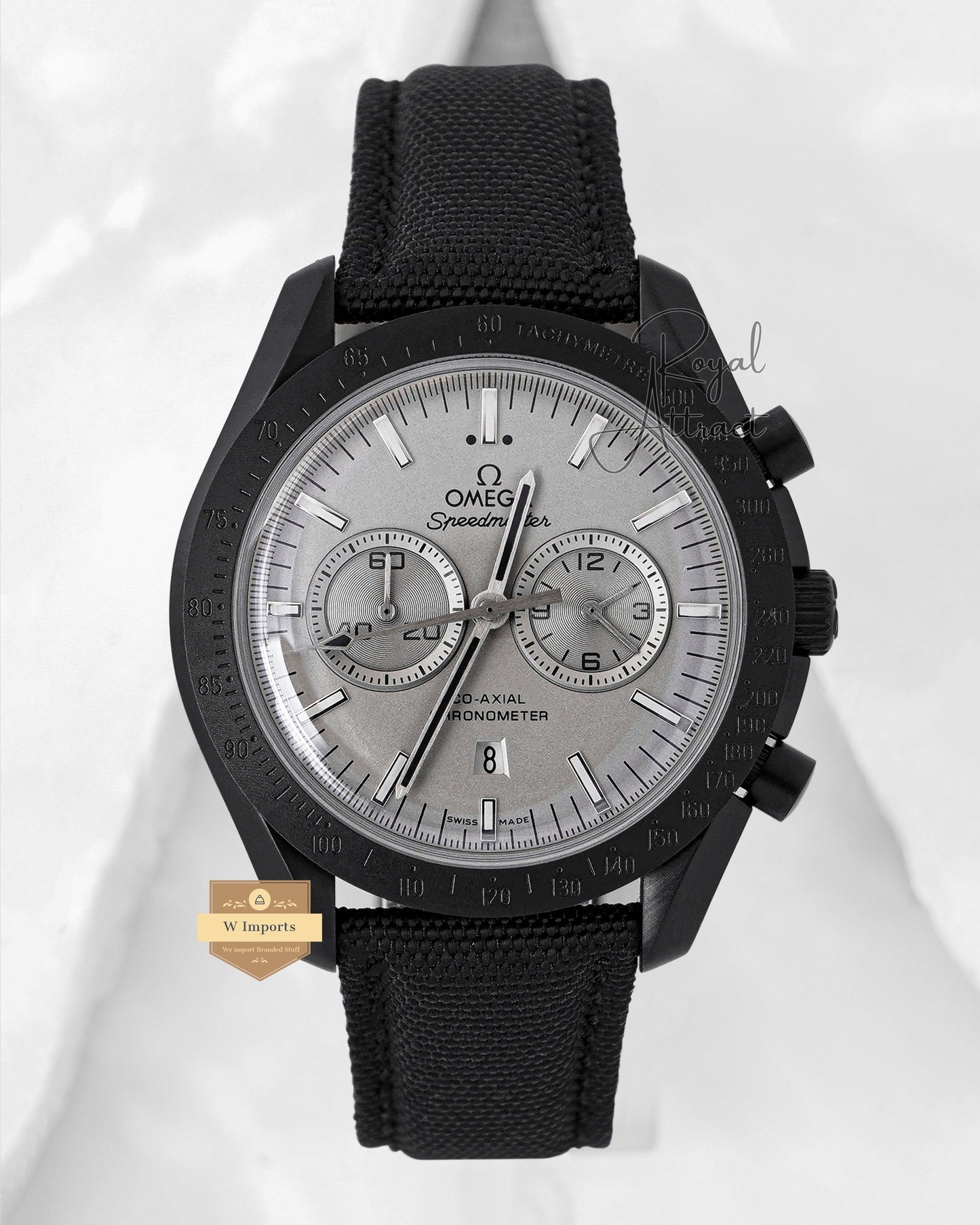 Latest Collection Black Case With Gray Dial & Nylon Strap For Men