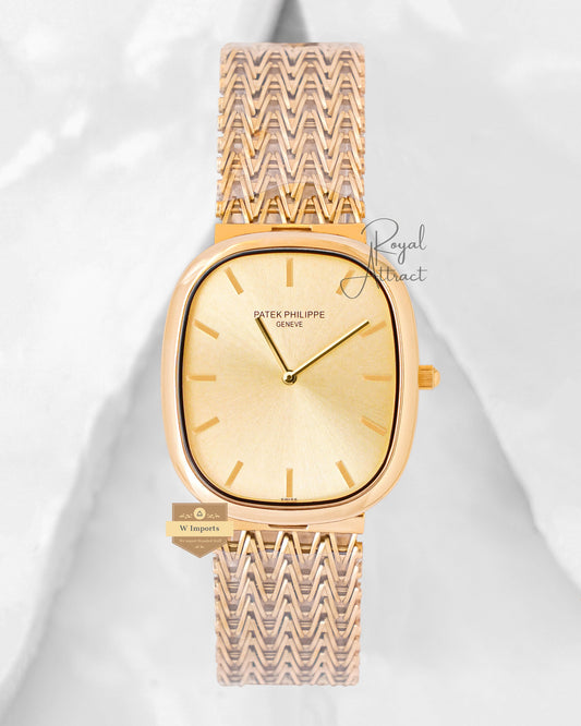 Latest Collection Square All Yellow Gold With Dial Chain Watch