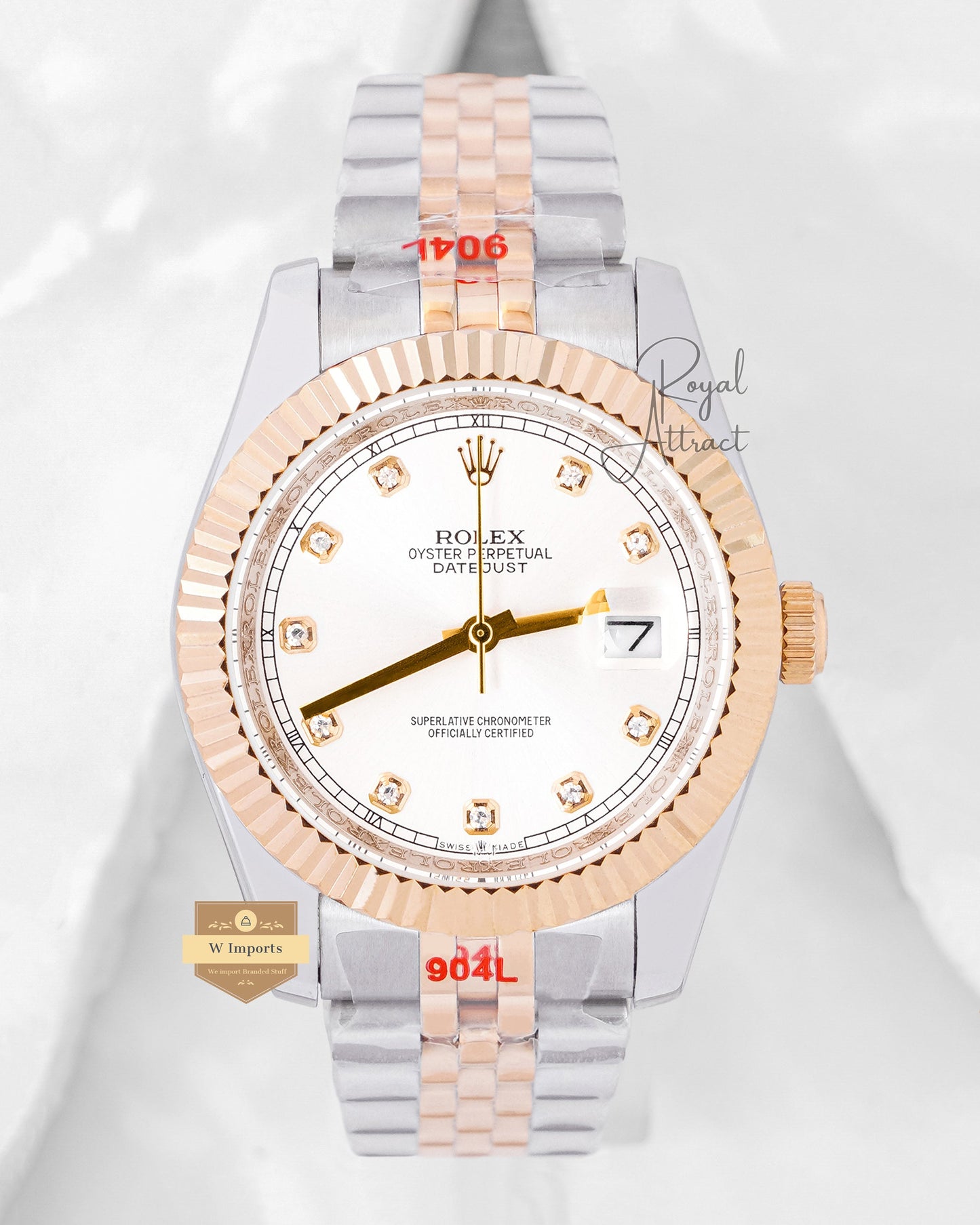 New Collection 40 Two Tone Yellow Gold With White Dial Stone Index V3 Made