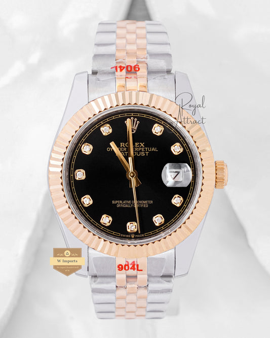 New Collection 40 Two Tone Yellow Gold With Black Dial Stone Index V3 Made