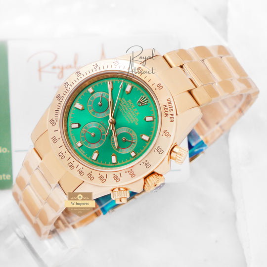 Latest Collection Chronograph 40 Yellow Gold With Green Dial V3 Factory