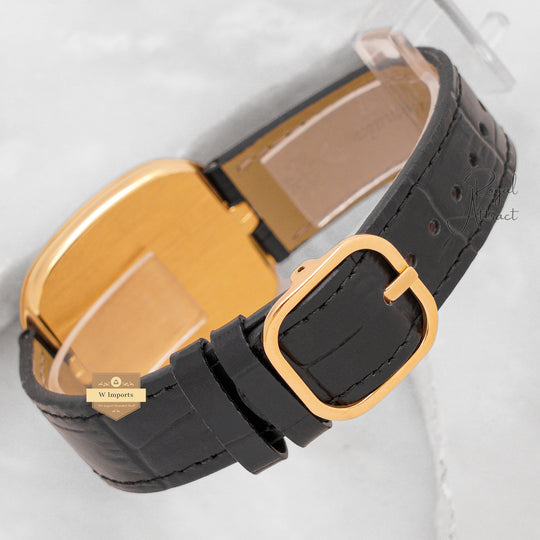 Latest Collection Yellow Gold Case With White Dial & Leather Strap