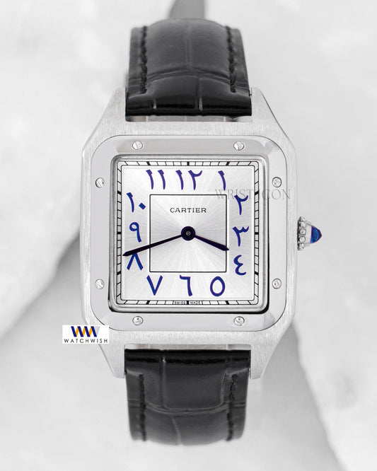 Latest Collection Silver Case With Dial & Black Leather Strap