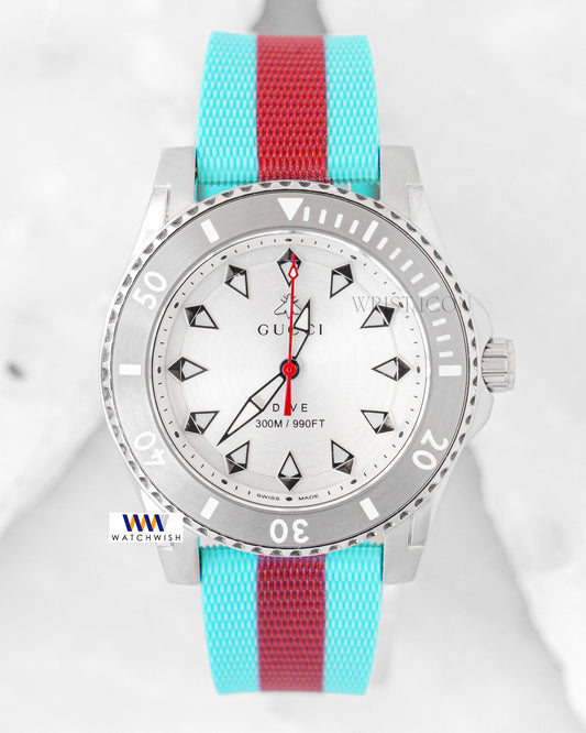 Latest Collection Silver Case With White Dial & Tiffany Blue Pvc Strap