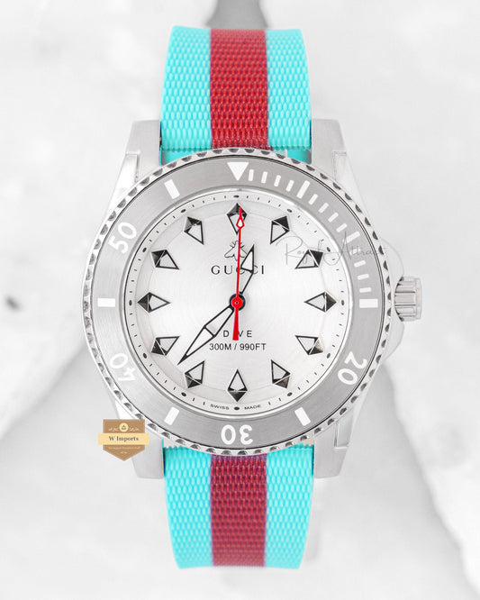Latest Collection Silver Case With White Dial & Tiffany Blue Pvc Strap