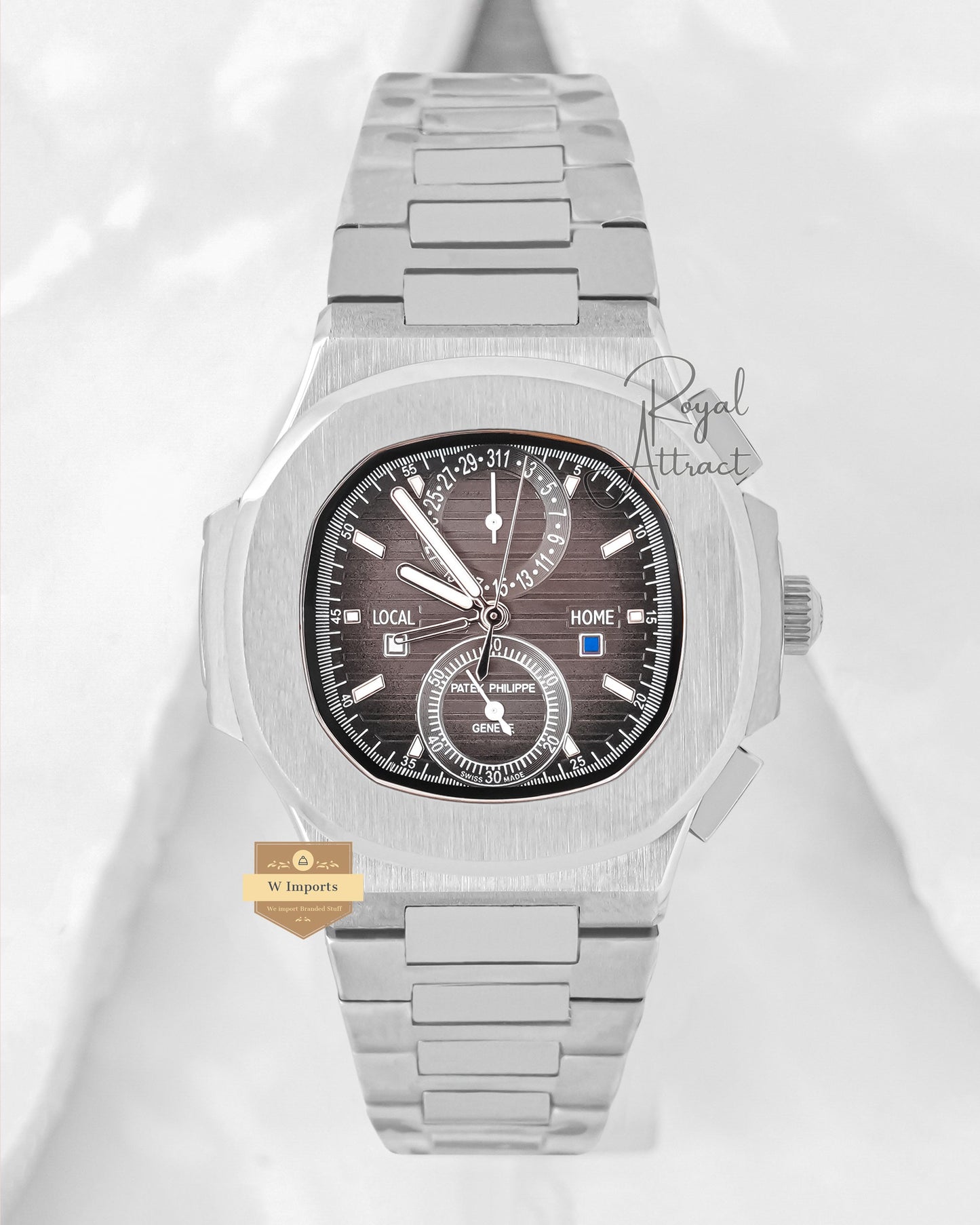 Latest Collection Chronograph Silver With Gray Dial Automatic Watch
