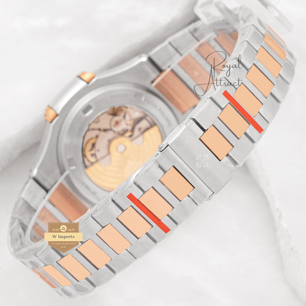 Latest Collection Chronograph Two Tone Rose Gold With Gray Dial Automatic Watch