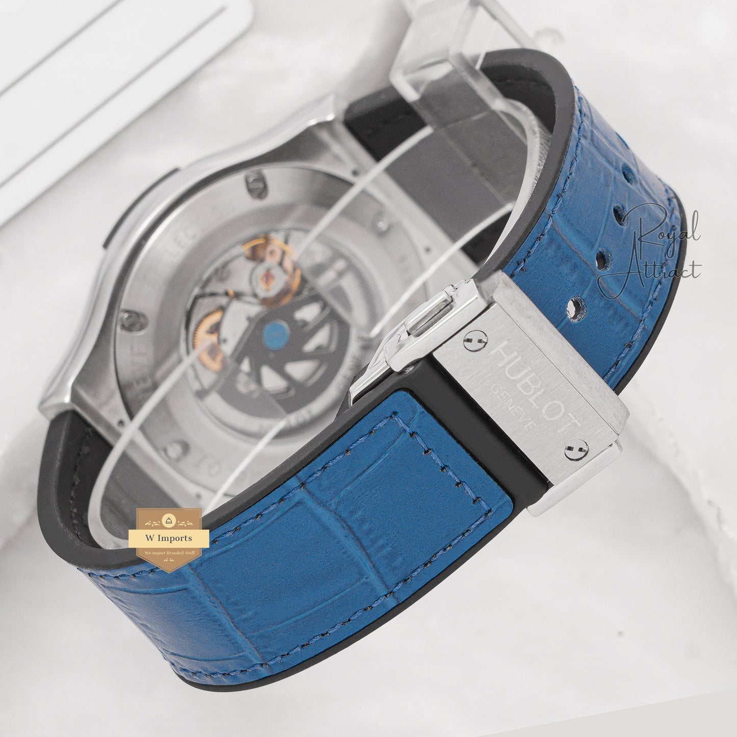 Latest Collection Silver Case With Blue Dial & Leather Strap