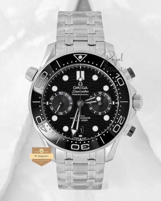 Latest Premium Automatic Silver With Black Dial Chain Watch