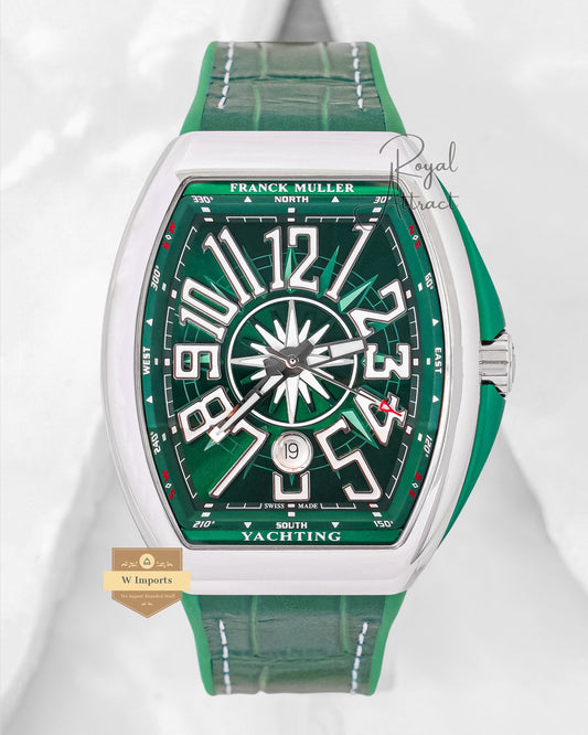 Latest Premium Collection Silver Case With Green Dial Leather Strap Automatic Watch