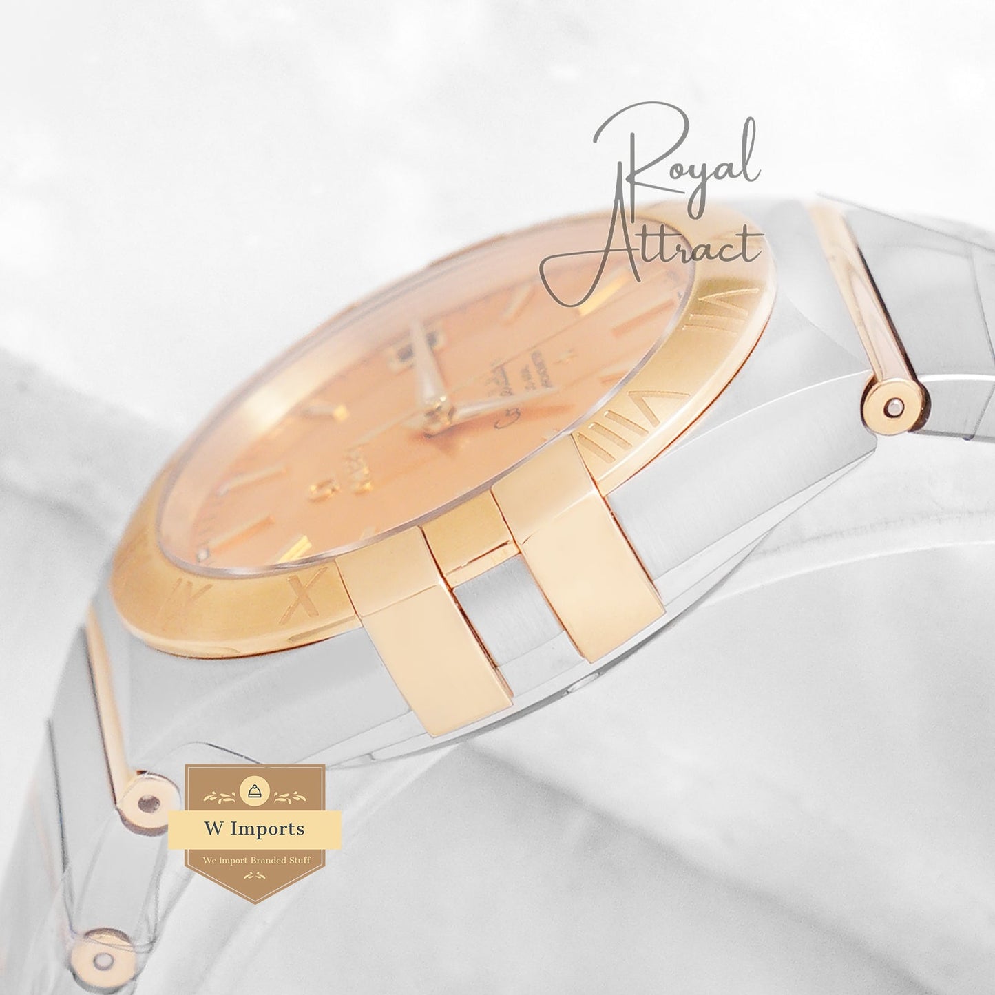 Latest Premium Automatic Collection Two Tone Yellow Gold With Dial Chain Watch