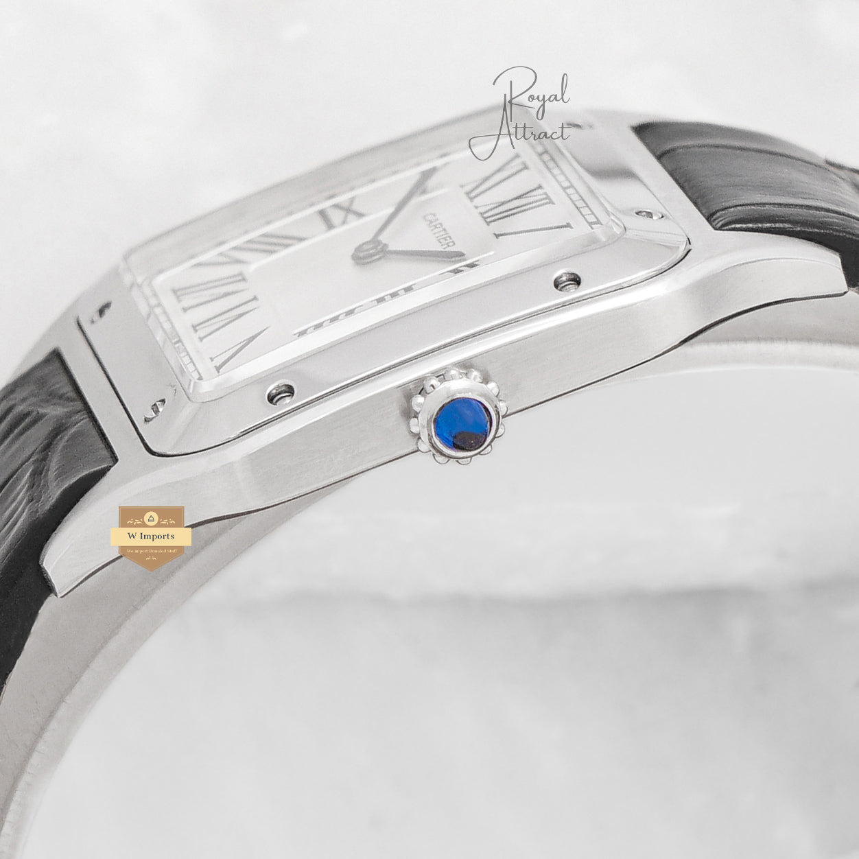 Latest Men Premium Collection All Silver Case With Dial Leather Strap