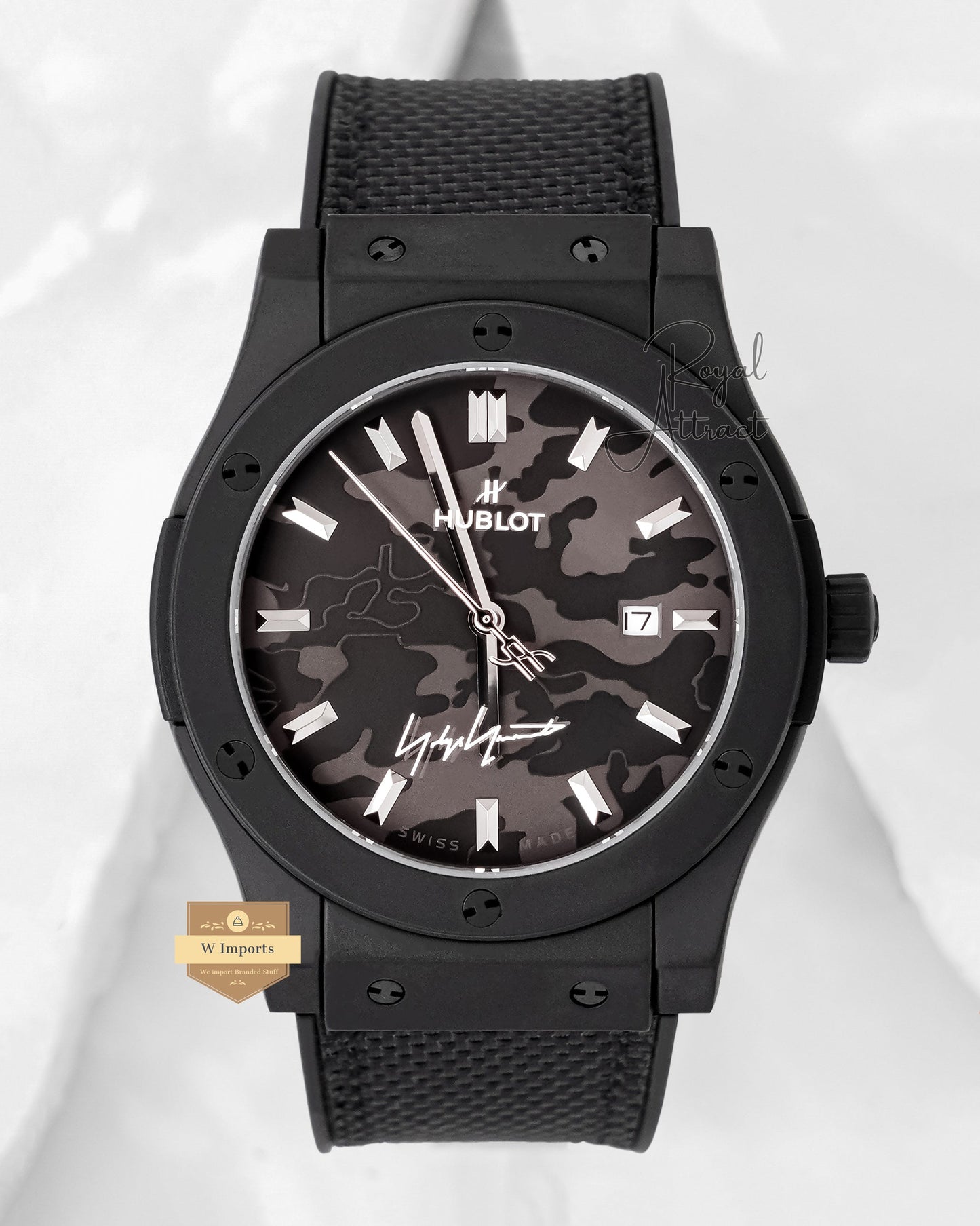 Latest Collection Black Case With Camouflage Dial Pvc Strap