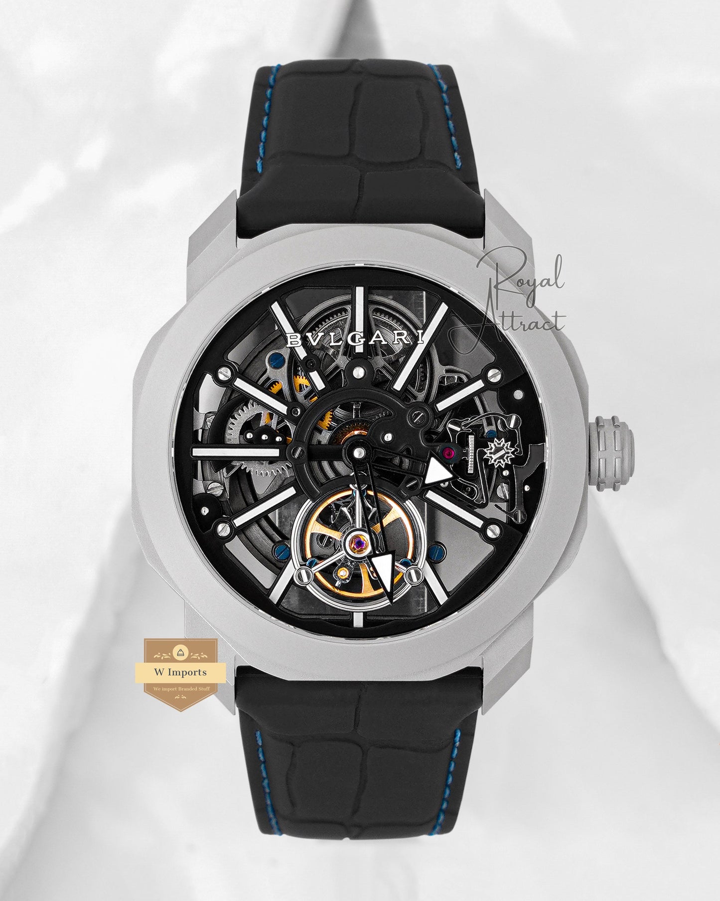 Latest Collection Tourbillon Silver Case With Skeleton Dial Automatic Watch