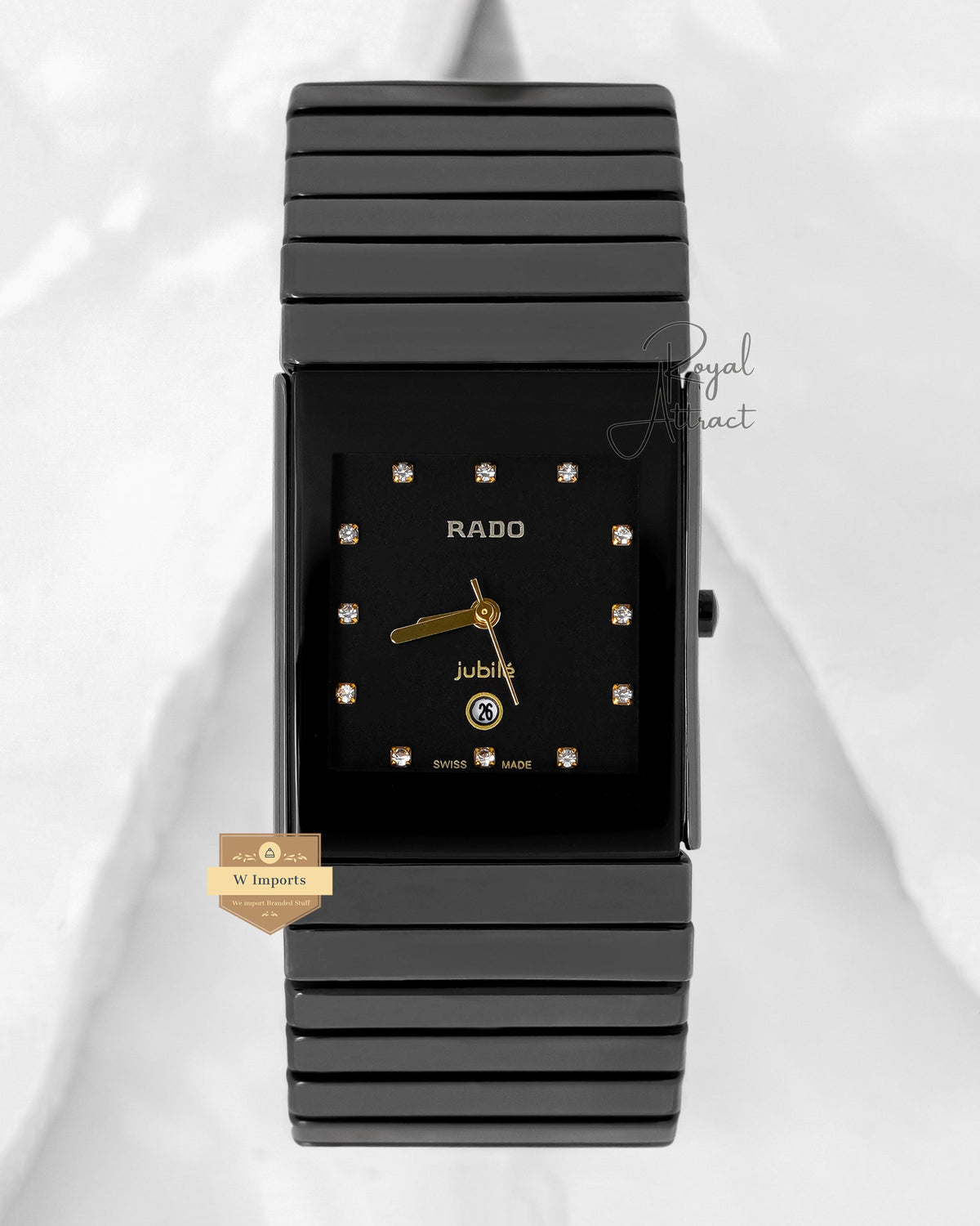 Latest Collection All Black With Dial Stone Figure Chain Watch