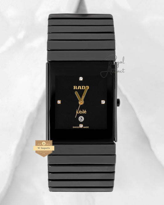Latest Collection All Black With Dial Stone Figure Chain Watch (Small)
