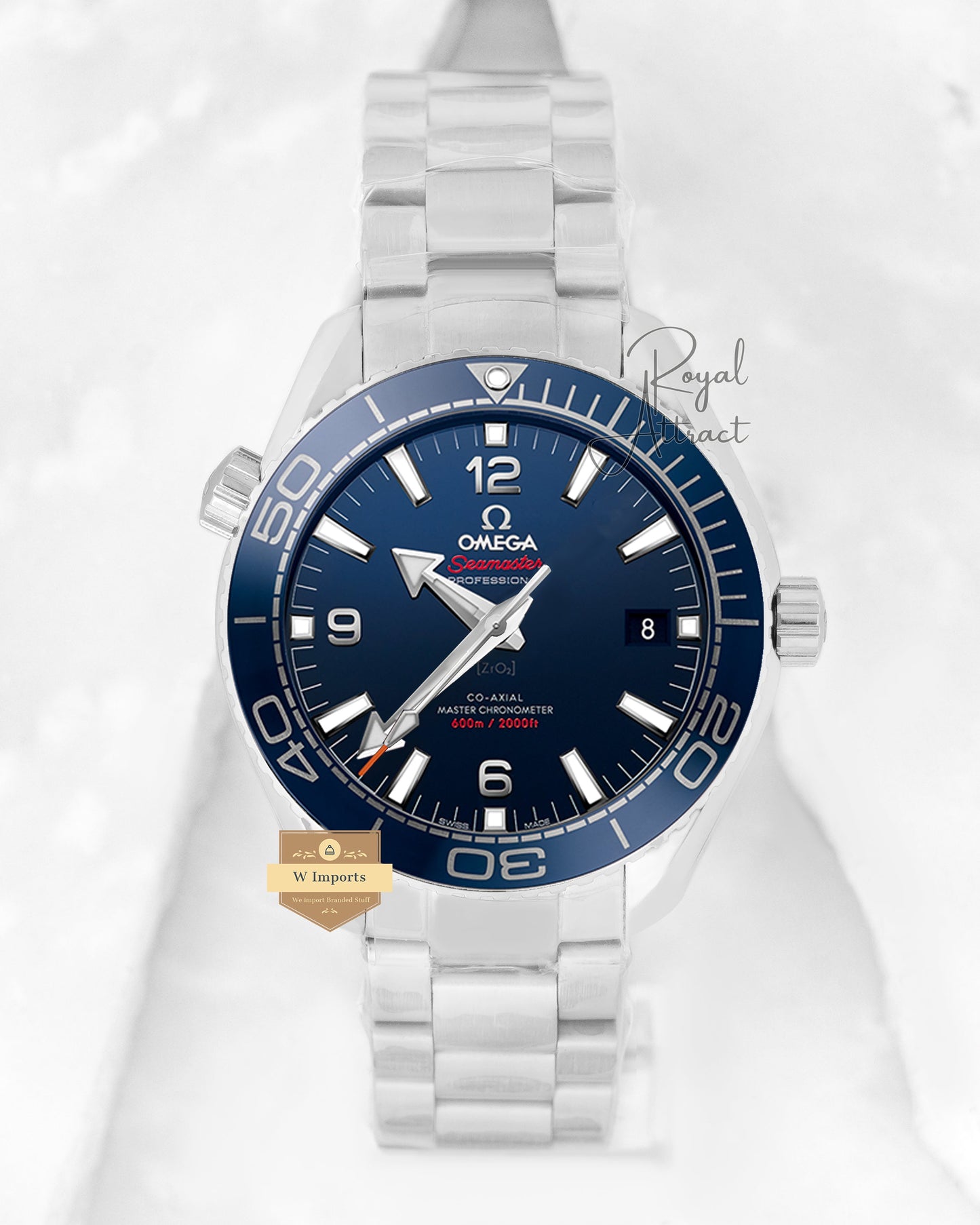 Latest Collection Silver With Blue Dial And Bezel Automatic Chain Watch
