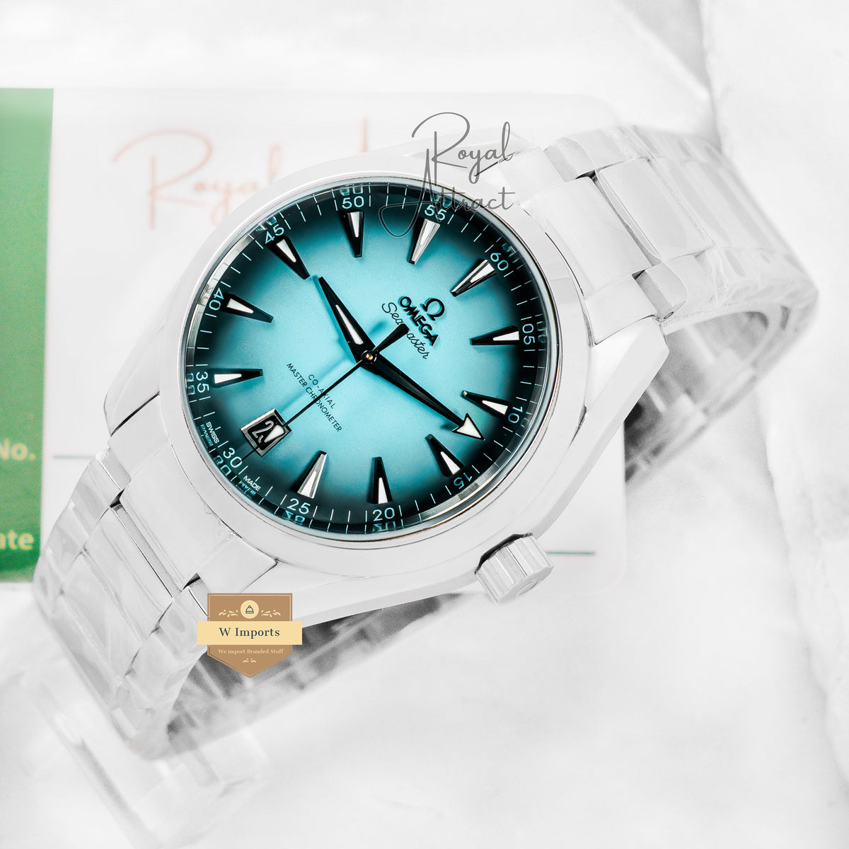 New Collection Silver With Smoky Blue Dial Automatic Watch
