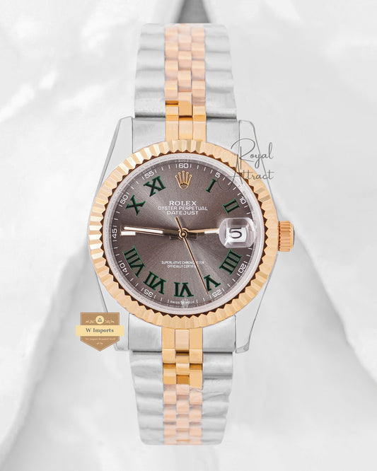 Latest Collection 36 Two Tone Yellow Gold With Grey Dial Automatic Watch V3 Factory