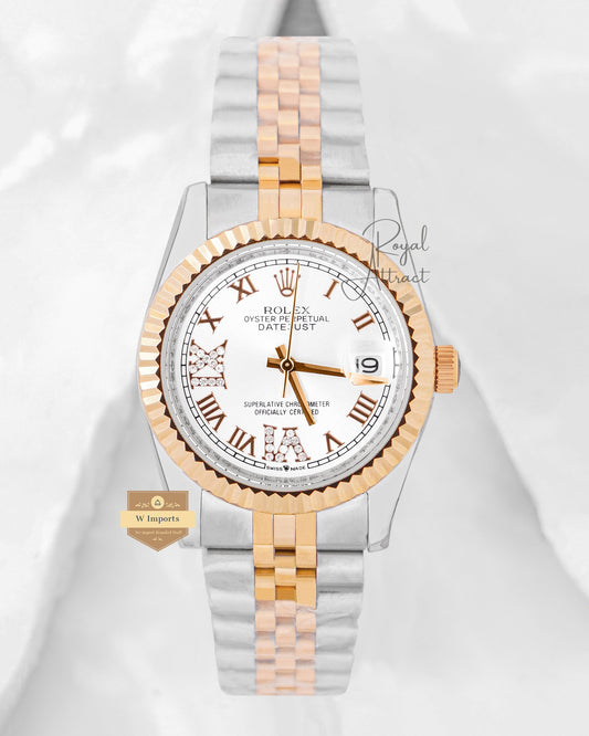 Latest Collection 36 Two Tone Yellow Gold With White Dial Automatic Watch V3 Factory