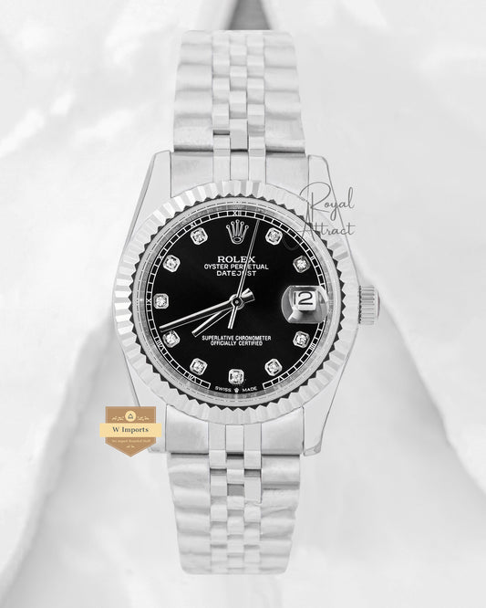 Latest Collection 36 Silver With Black Dial Automatic Watch V3 Factory