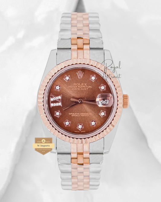 Latest Collection 36 Two Tone Rose Gold With Brown Dial Automatic Watch V3 Factory