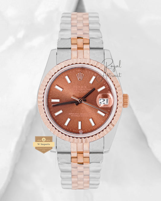 Latest Collection 36 Two Tone Rose Gold With Brown Dial Automatic Watch V3 Factory